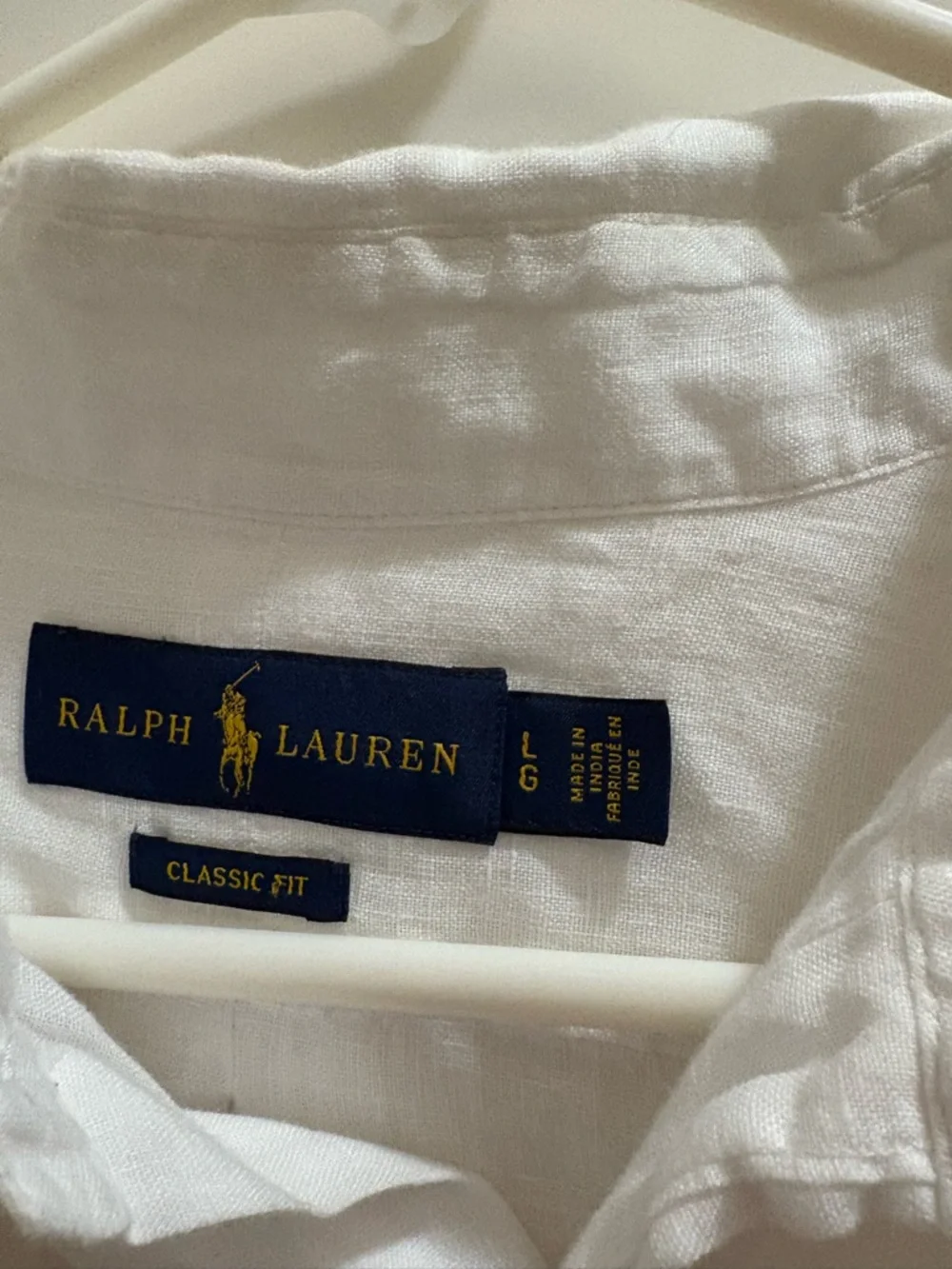 Polo Ralph Lauren Mens Large 100% Linen Short Sleeve Button Up Shirt White Beach - Picture 2 of 5